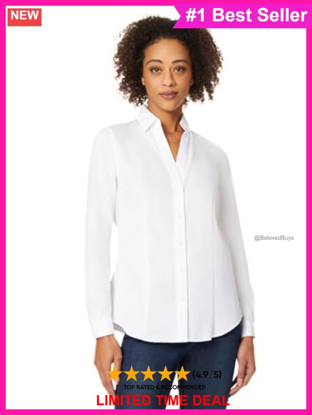 Long Sleeve Easy Care Button Down Shirt Collared Neck Regular Fit